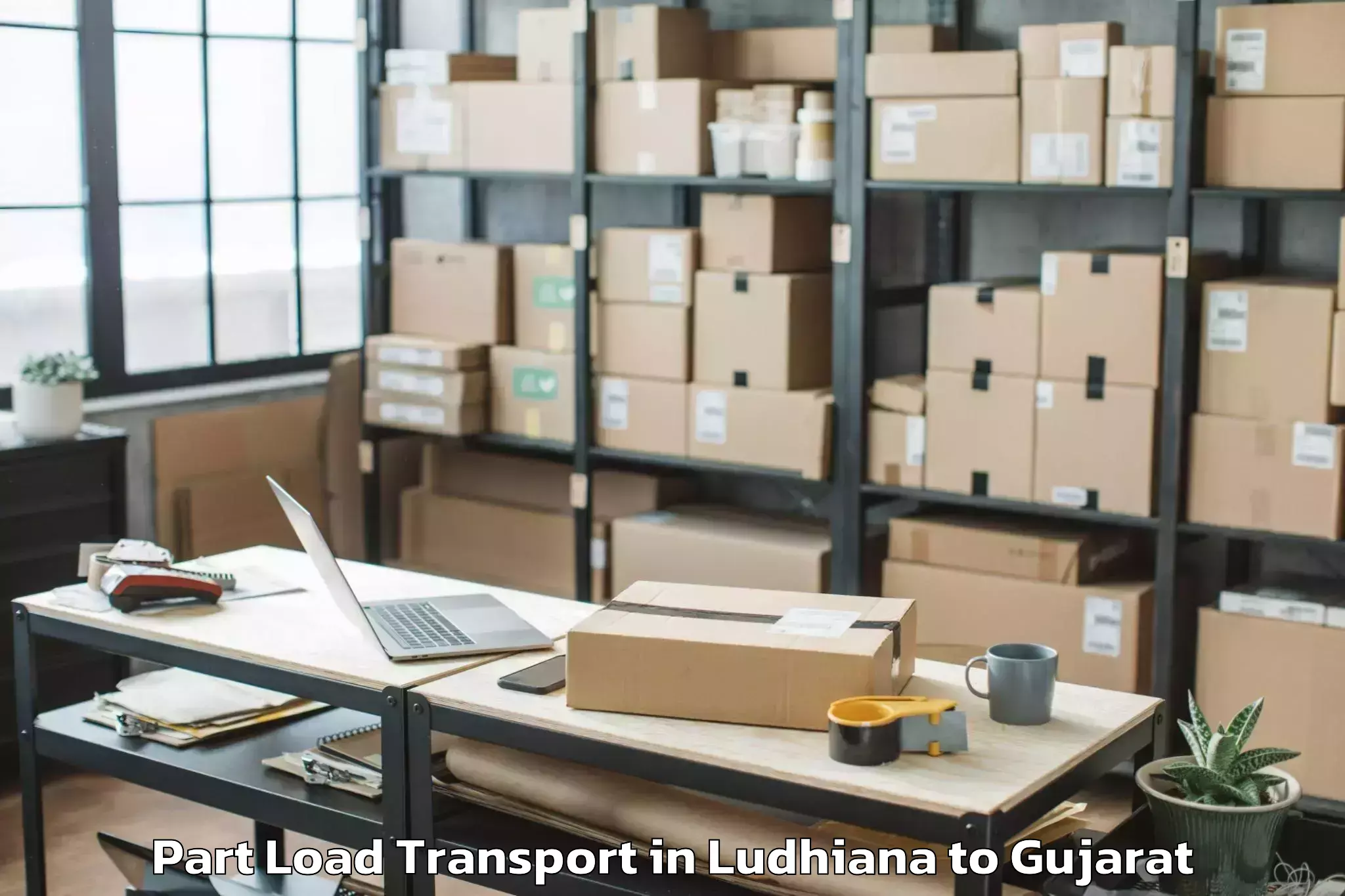 Get Ludhiana to Khambhaliya Part Load Transport